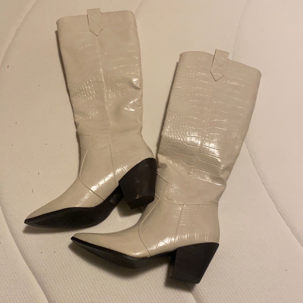 Cream tall boots